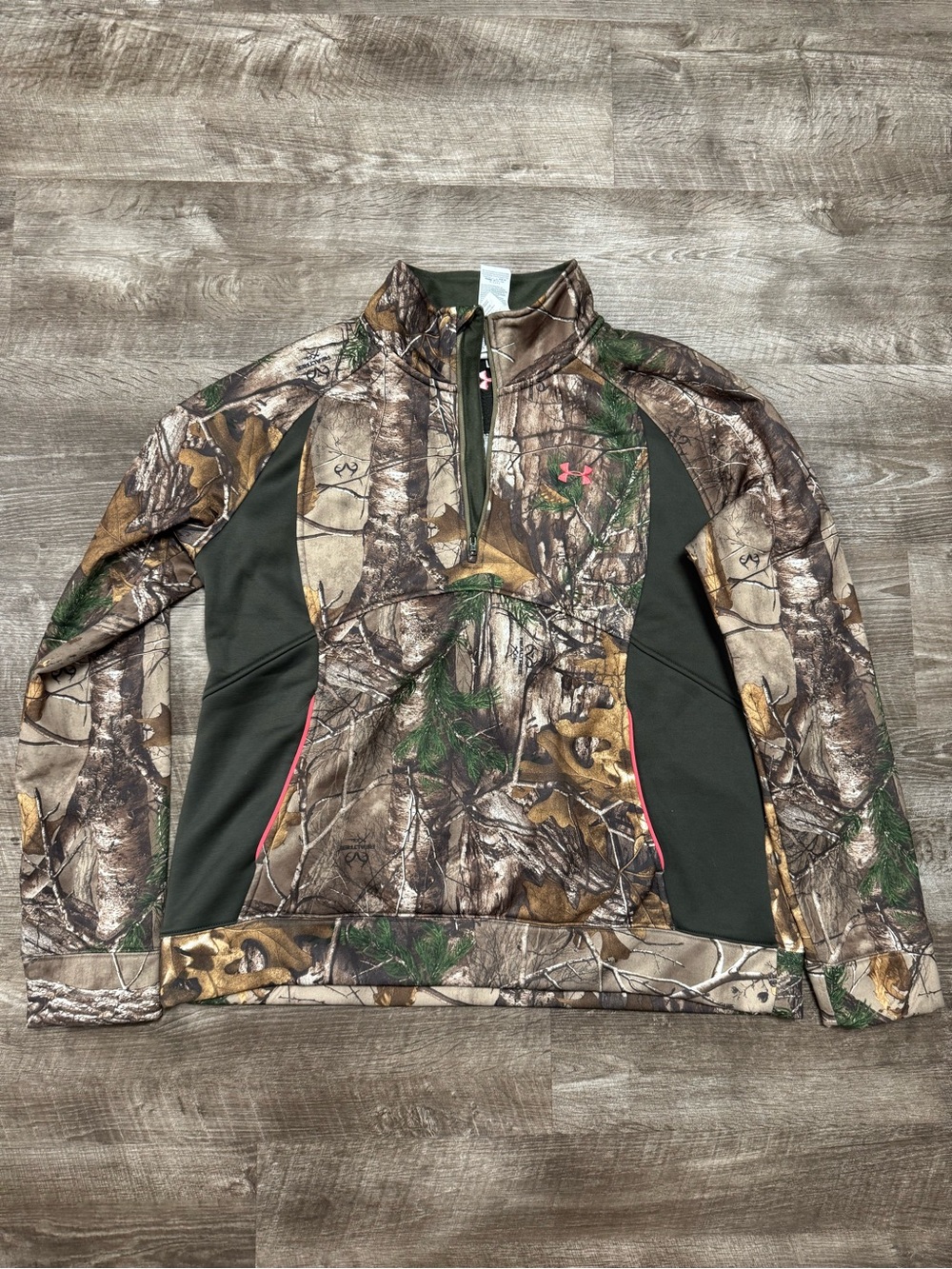 Under Armour ColdGear REALTREE Camo Quarter Zip Pullover Size XL